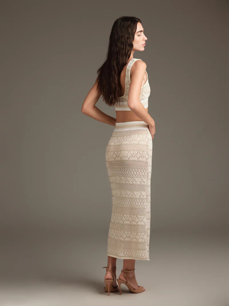GONNA LUNGA IN MAGLIA CROCHET COTAZUR
