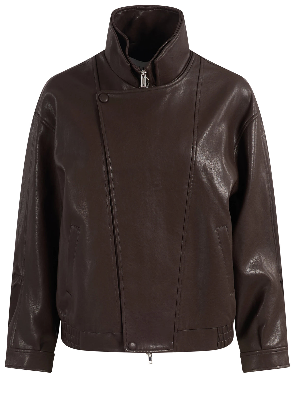 JACKET BROWN FAUX LEATHER ELEH
