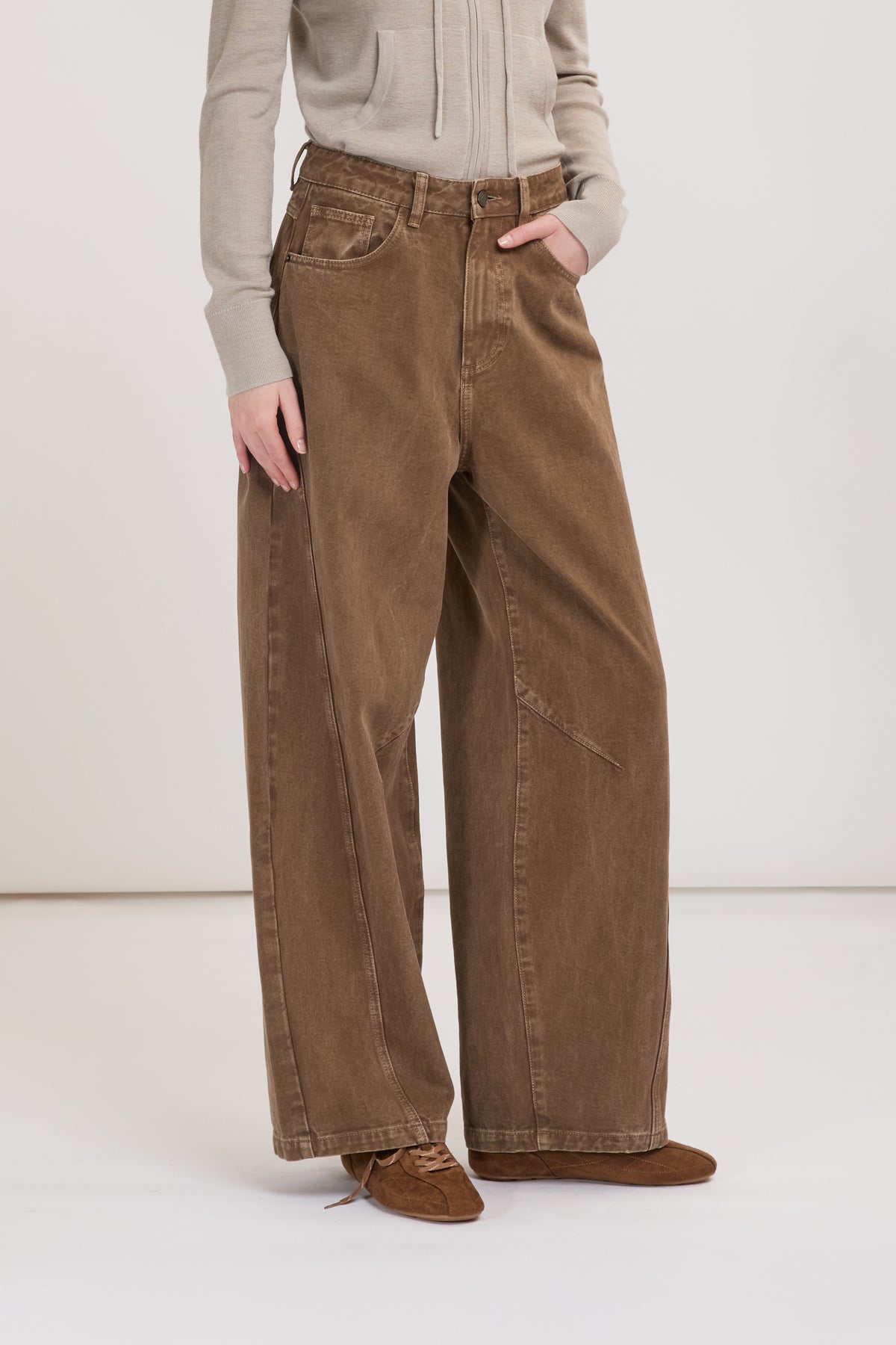 JEANS BALLOON MARRONE ELEH
