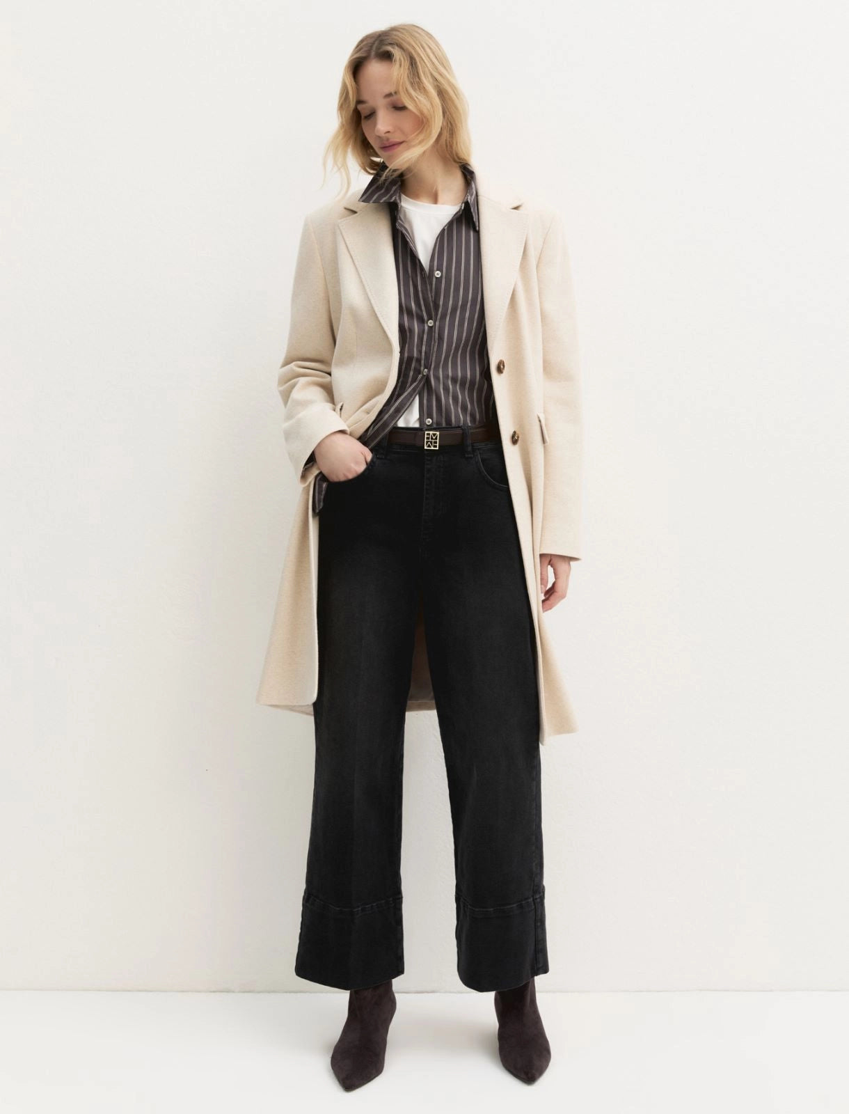 JEANS CROPPED NERO EMME