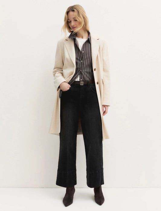 JEANS CROPPED NERO EMME