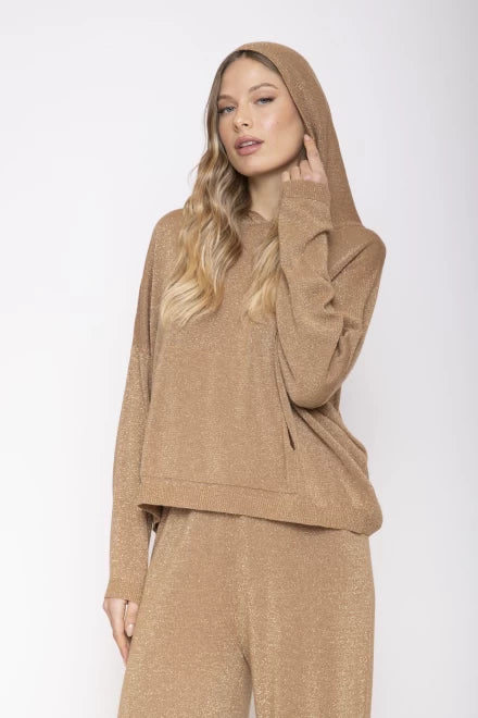 MAGLIA CAPPUCCIO LUREX ORO MOKI-B