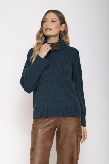 MAGLIA COLLO ALTO APERTO TRICOT OTTANIO MOKI-B