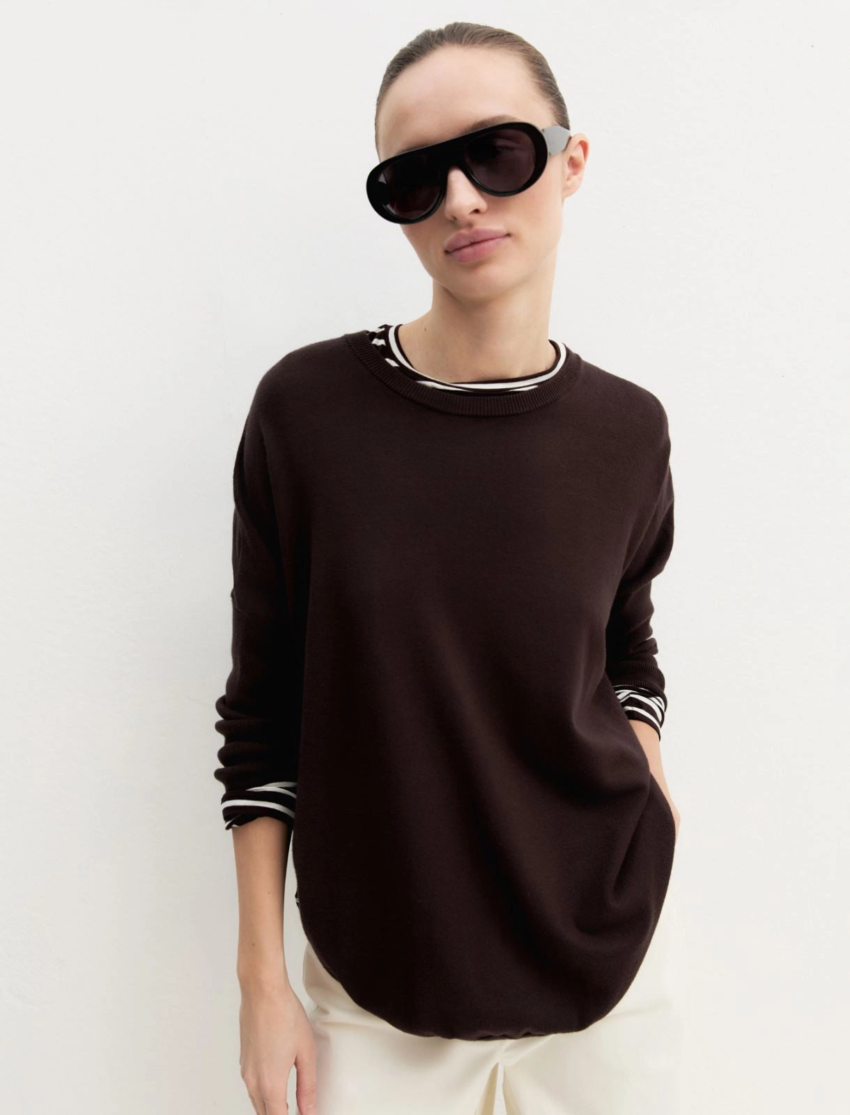 MAGLIA OVER IN VISCOSA STRETCH TESTA DI MORO EMME