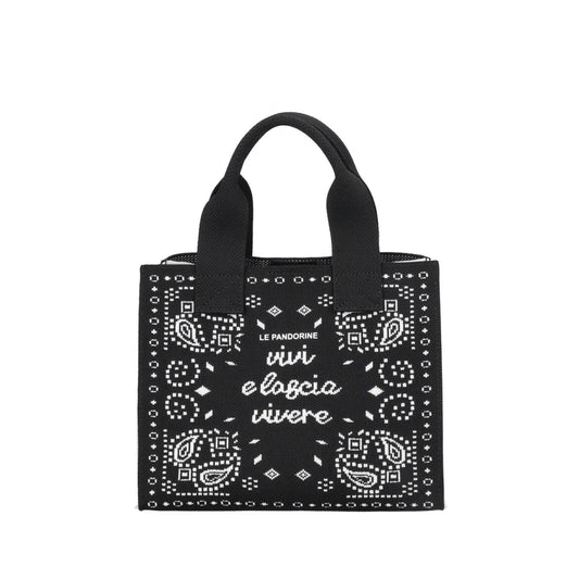 MINI BAG JACKIE IN TELA COLORE BIANCO/NERO LE PANDORINE