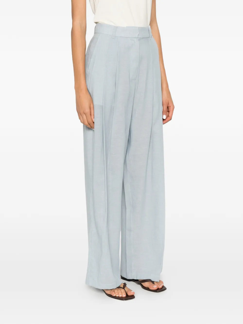 PANTALONE A GAMBA AMPIA CON PIEGHE ELEH