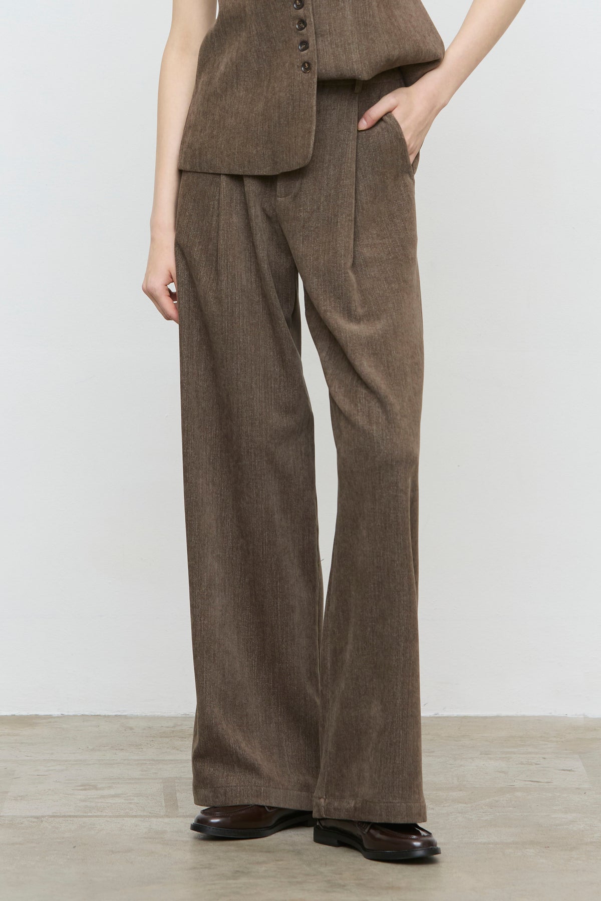 PANTALONE FANGO VELLUTO ELEH