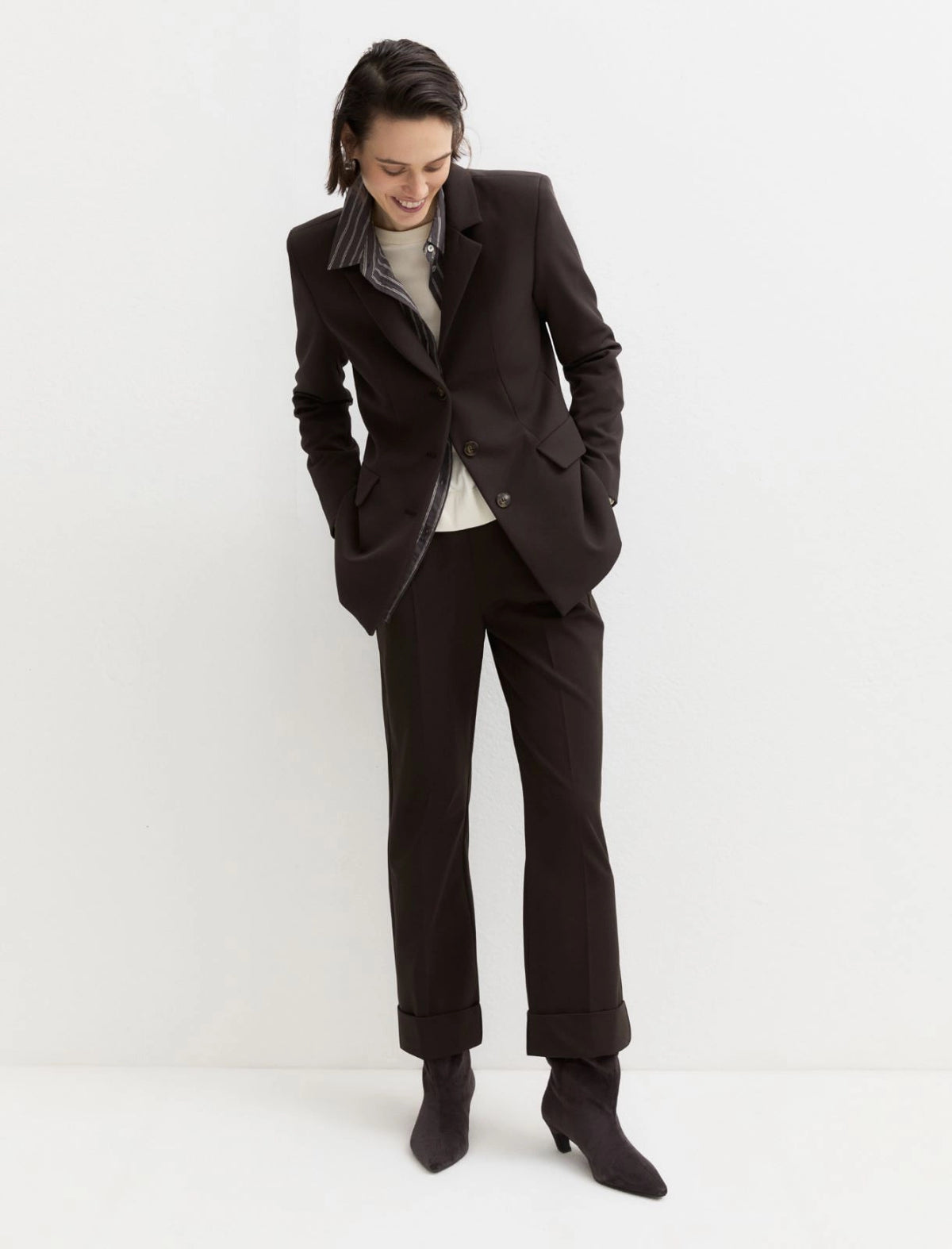 PANTALONE IN GABARDINA STRETCH TESTA DI MORO EMME
