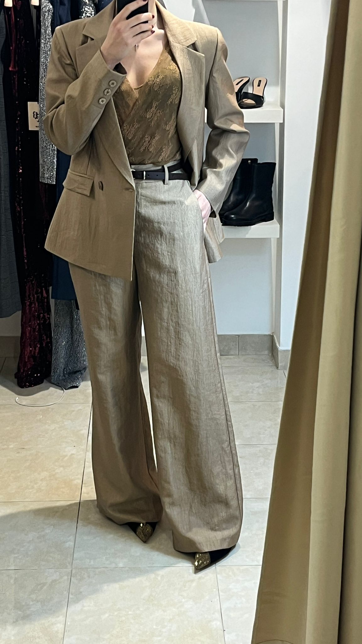 PANTALONE PALAZZO BEIGE MOTEL