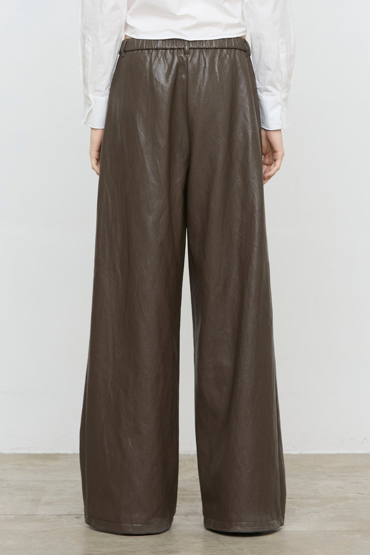 PANTALONE ECOPELLE MARRONE ELEH