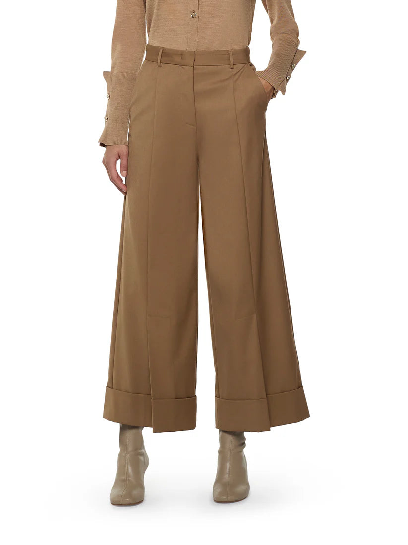 PANTALONE CROPPED CON RISVOLTO IN PETTINATO COMFORT SIMONA CORSELLINI