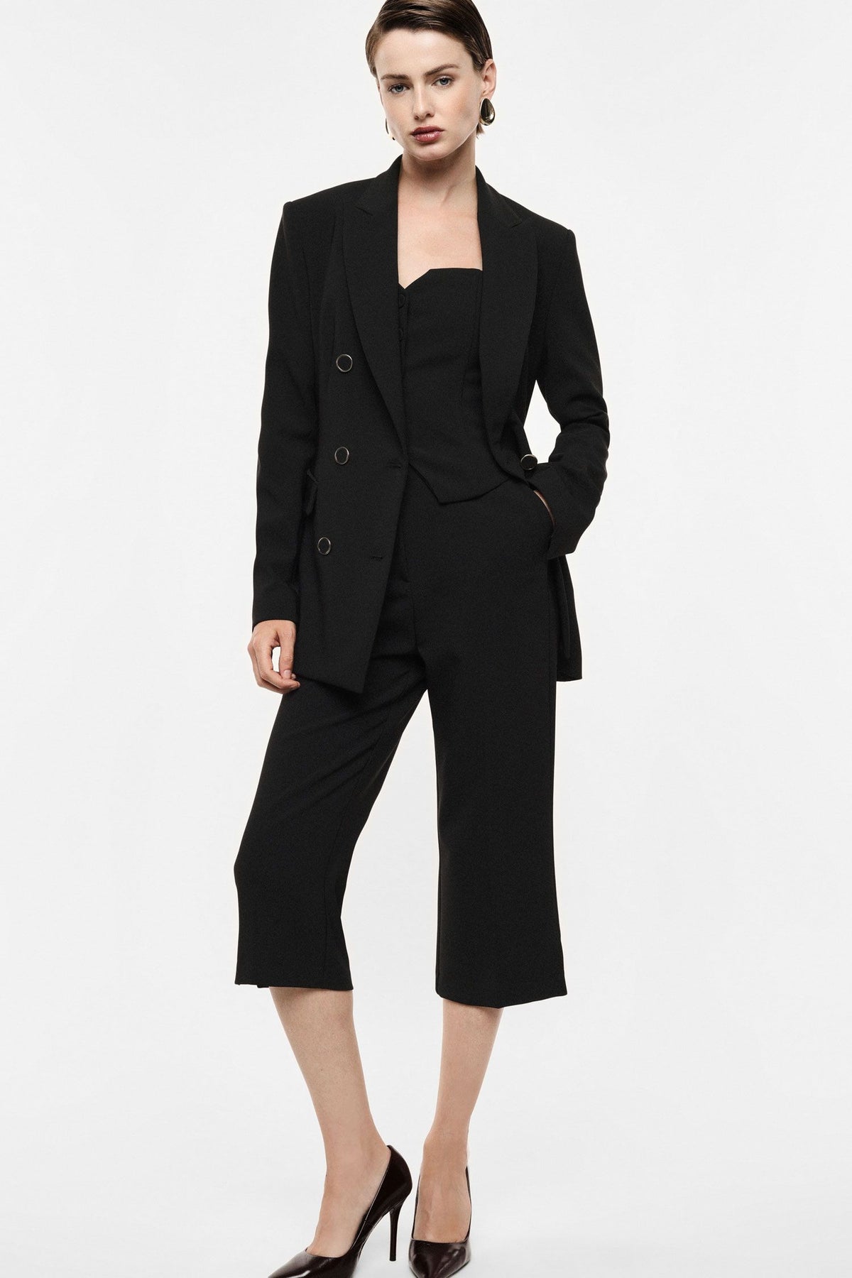 PANTALONI CROPPED VITA ALTA LINEA AMPIA IMPERIAL
