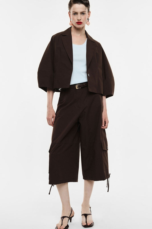 PANTALONI PALAZZO AMPI CON TASCHE APPLICATE IMPERIAL
