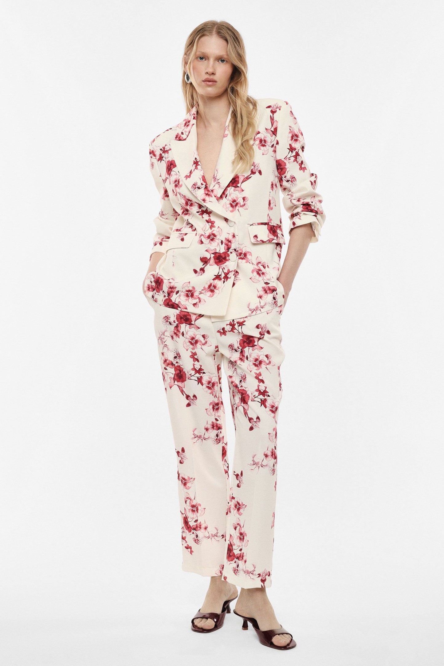 PANTALONI SARTORIALI STAMPA FLOREALE IMPERIAL