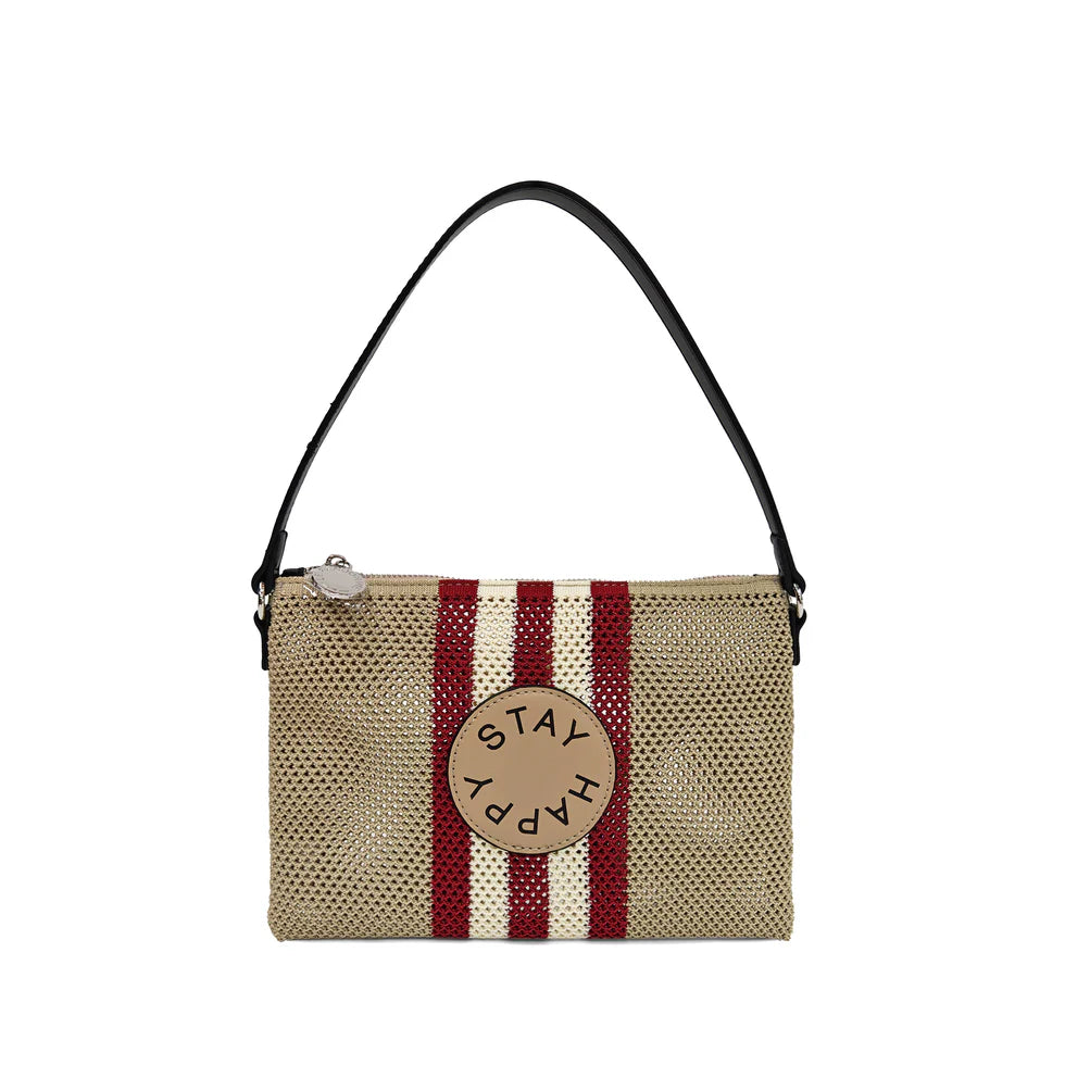 POCHETTE MILENA IN RETE CON MANICO COLORE BEIGE LE PANDORINE