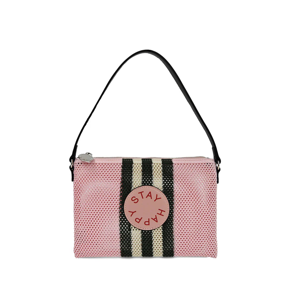 POCHETTE MILENA IN RETE CON MANICO COLORE ROSA LE PANDORINE