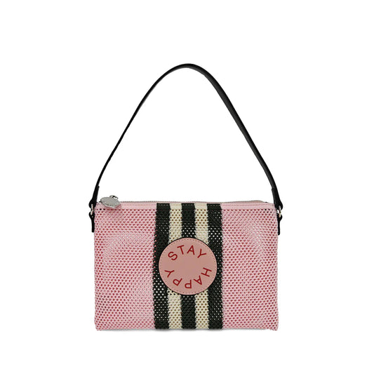 POCHETTE MILENA IN RETE CON MANICO COLORE ROSA LE PANDORINE