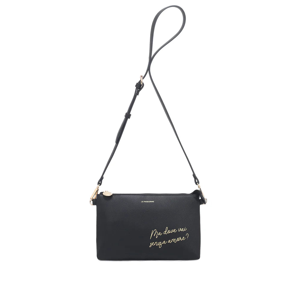 POCHETTE PIATTA AMORE COLORE NERO LE PANDORINE