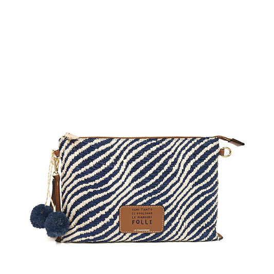 POCHETTE SUNNY CON POM-PON BLU LE PANDORINE