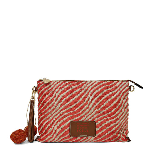 POCHETTE SUNNY CON DETTAGLIO POM-PON CORALLO LE PANDORINE