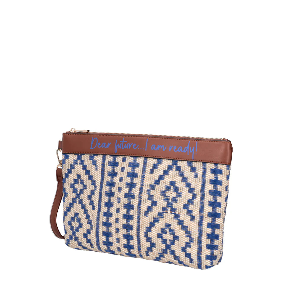 POCHETTE GIULIA INTRECCIATA BLU LE PANDORINE