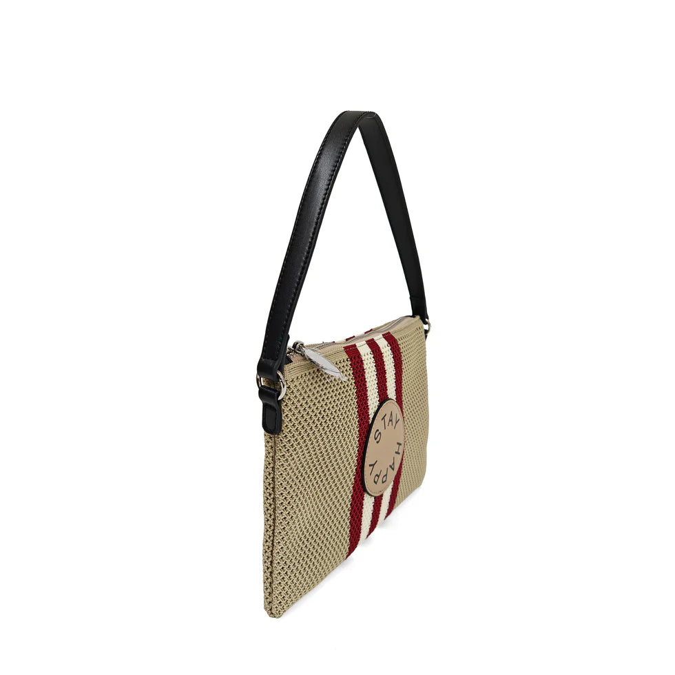 POCHETTE MILENA IN RETE CON MANICO COLORE BEIGE LE PANDORINE