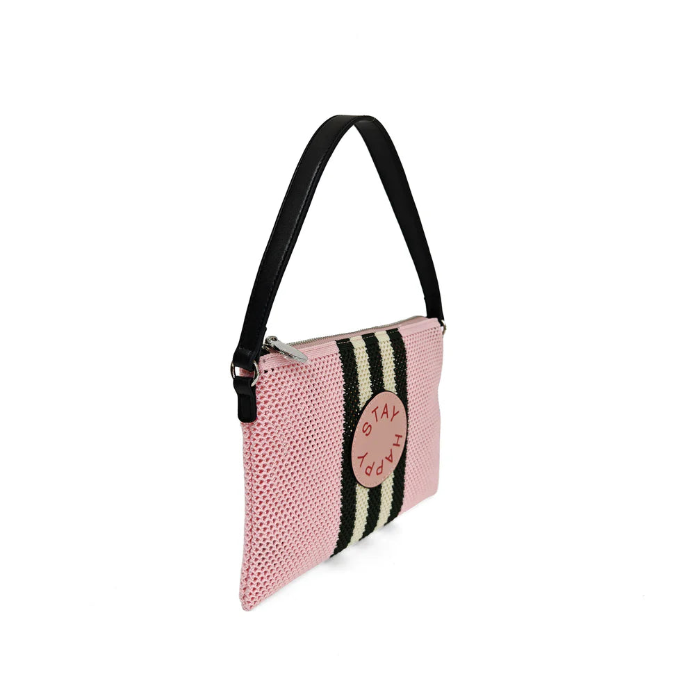 POCHETTE MILENA IN RETE CON MANICO COLORE ROSA LE PANDORINE