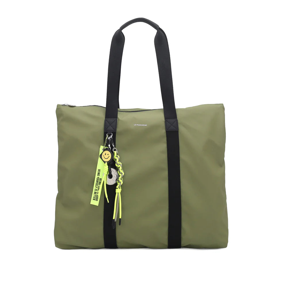 SHOPPING BAG GRANDE GINEVRA COLORE VERDE OLIVA LE PANDORINE