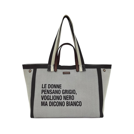 SHOPPING CHARLIE CON DOPPIO MANICO COLORE GRIGIO SCURO LE PANDORINE
