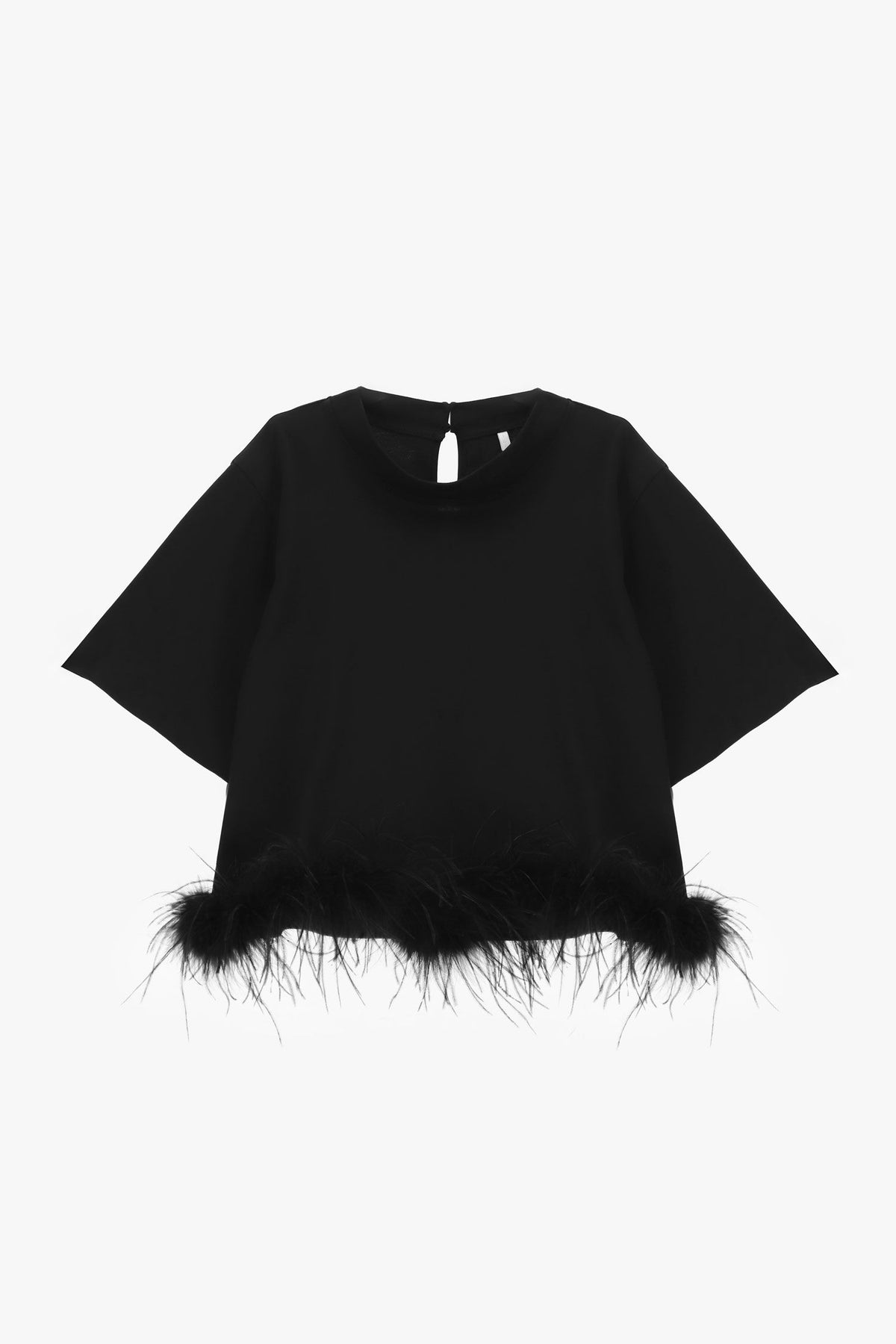 T-SHIRT NERA CON PIUME IMPERIAL