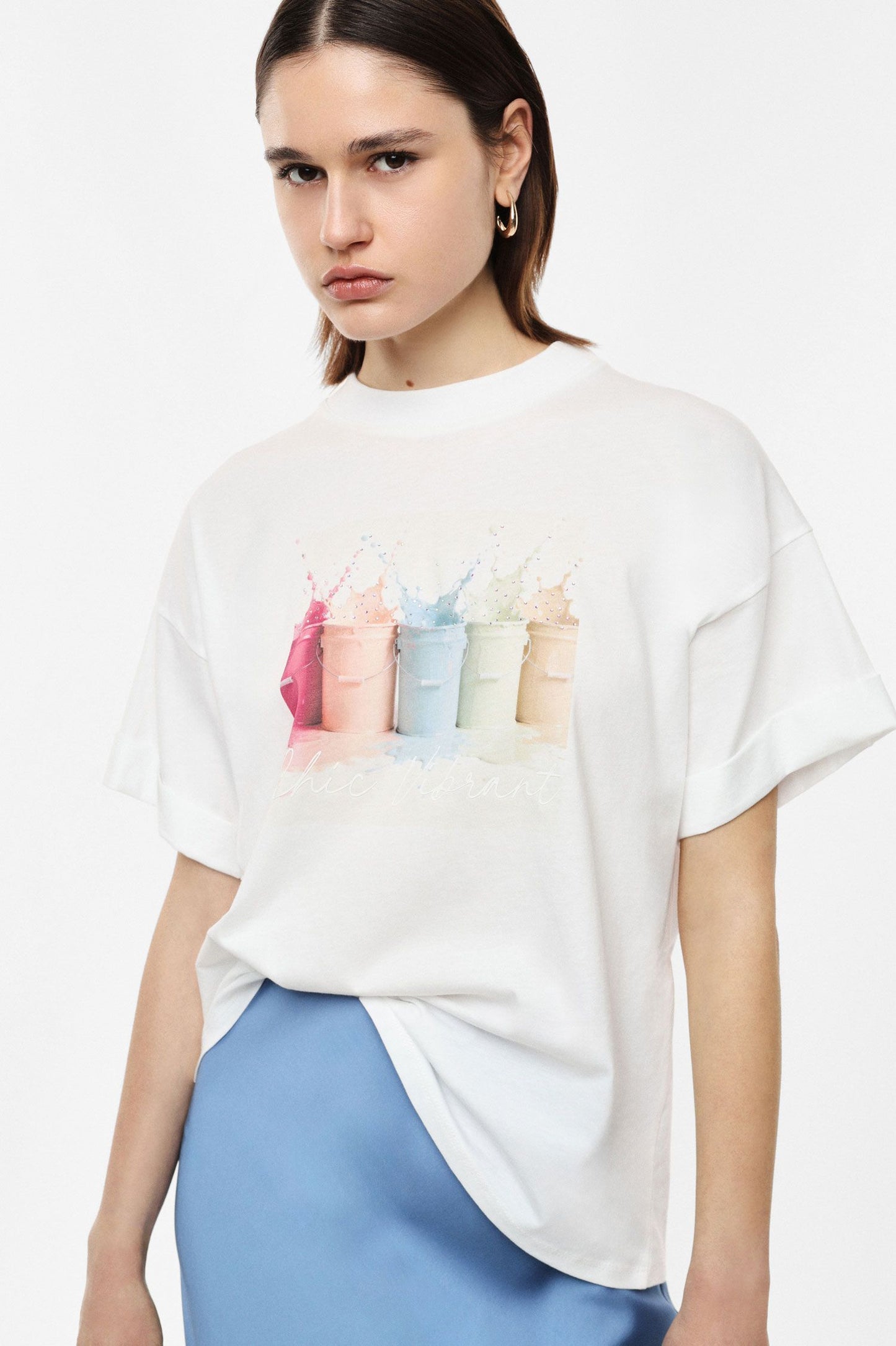 T-SHIRT GIROCOLLO STAMPA SECCHI PITTURA IMPERIAL