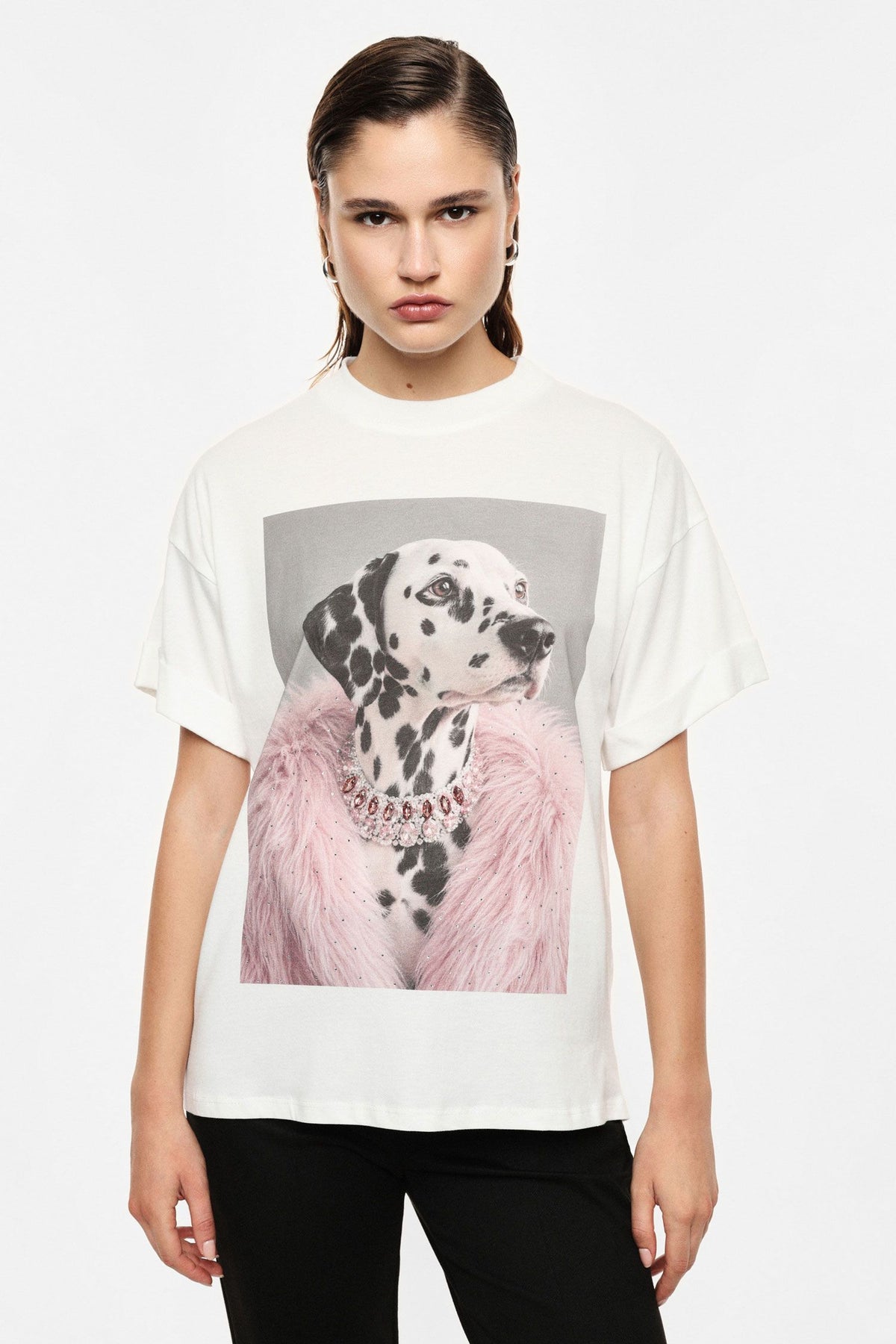 T-SHIRT STAMPA GRAFICA CON MANICHE CORTE IMPERIAL