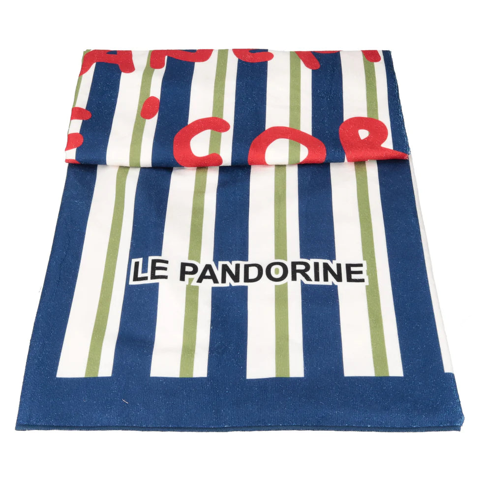 TELO MARE CON SCRITTA LE PANDORINE