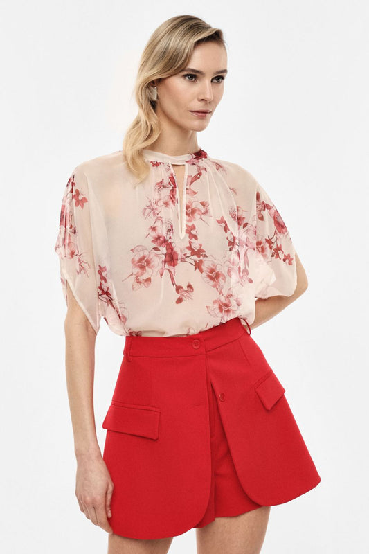 TOP FLUIDO STAMPA FLOREALE MANICA LUNGA IMPERIAL