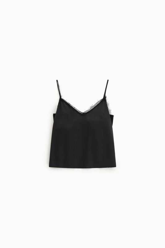 TOP CON SPALLINE SOTTILI E INSERTO IN PIZZO IMPERIAL