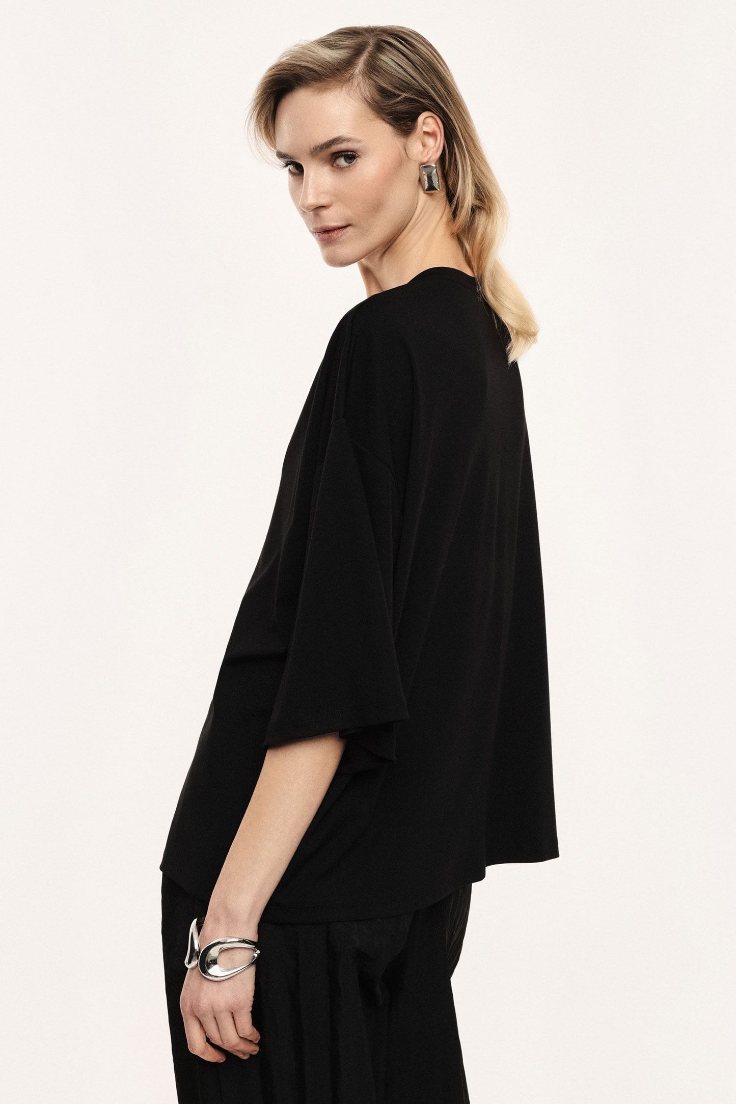 BLUSA AMPIA SCOLLO A V MANICA CORTA IMPERIAL