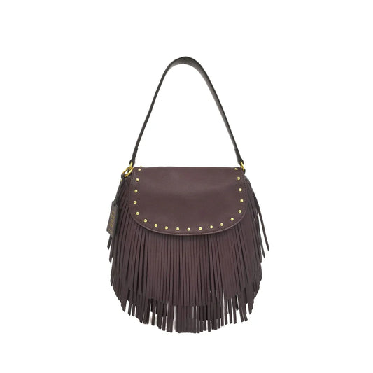 TRACOLLA PICCOLA FRINGE MINI HOBO COLORE TESTA DI MORO LE PANDORINE