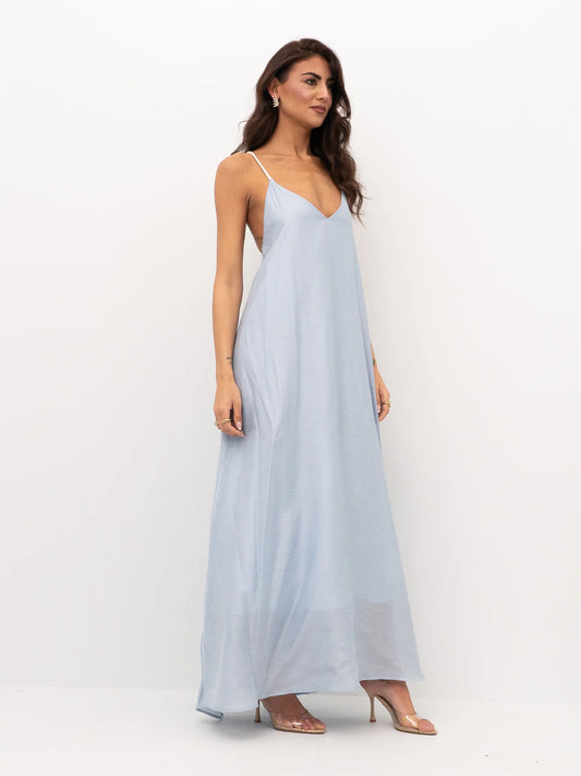 VESTITO LUNGO CON DETTAGLI IN CORDA ELEH